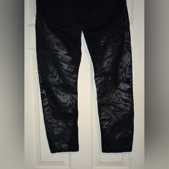 Women's GUCCI Black Denim Jeans with floral pattern Size 40 - Picture 4 of 14